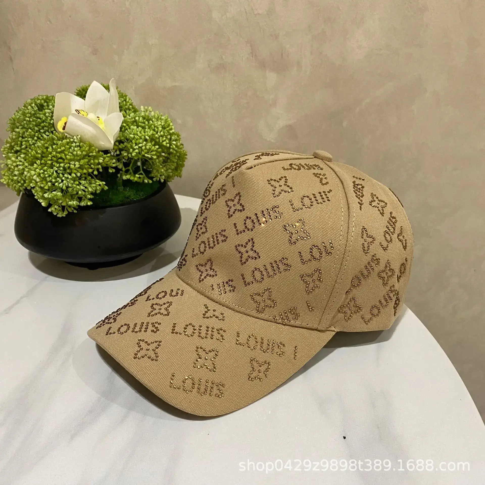 Louis Louis 2025 Rhinestone Letter Cap Women - Image 6