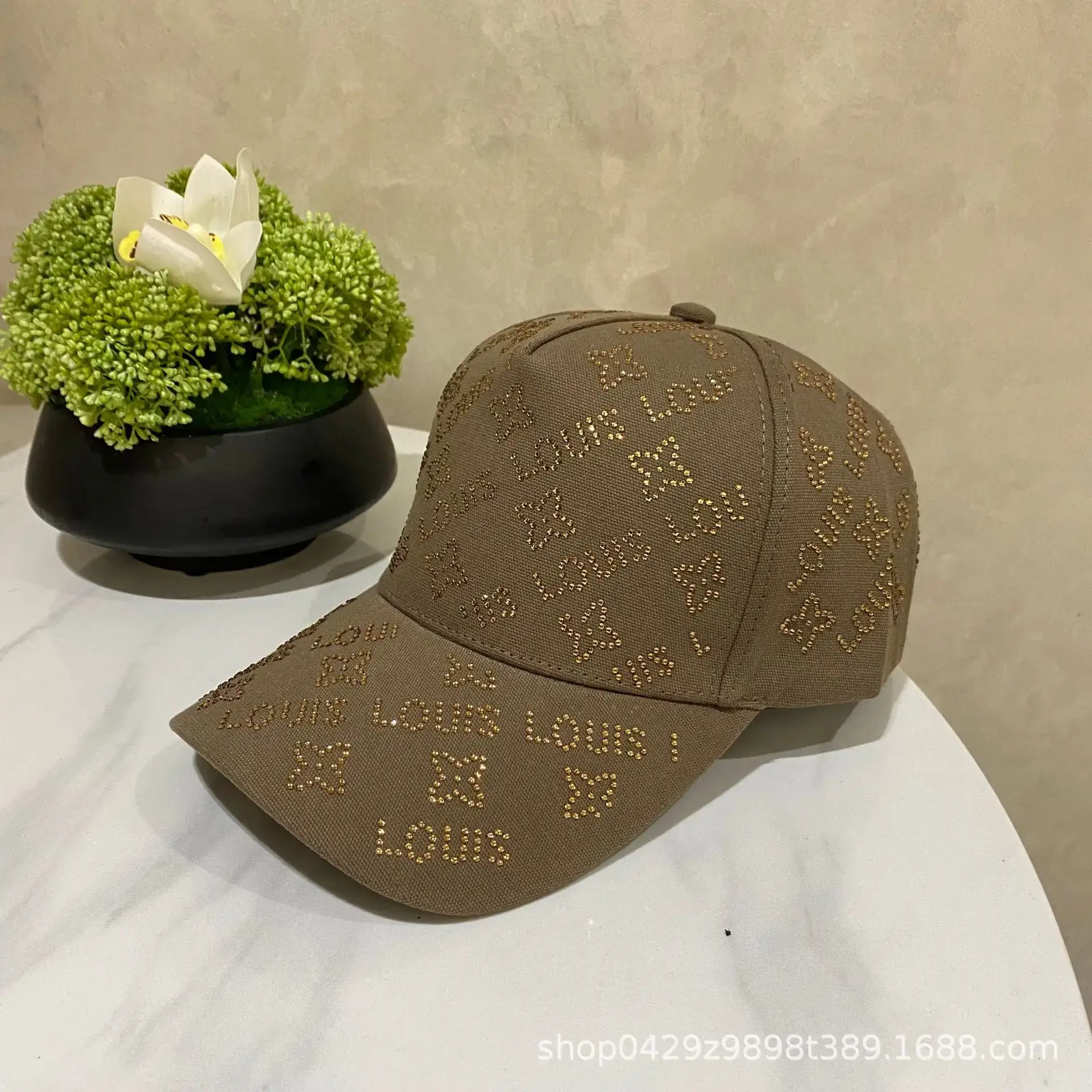 Louis Louis 2025 Rhinestone Letter Cap Women - Image 9