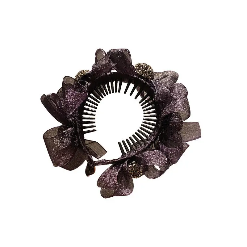 High Ponytail Hairpin with Sweet Balls Bow - Image 6