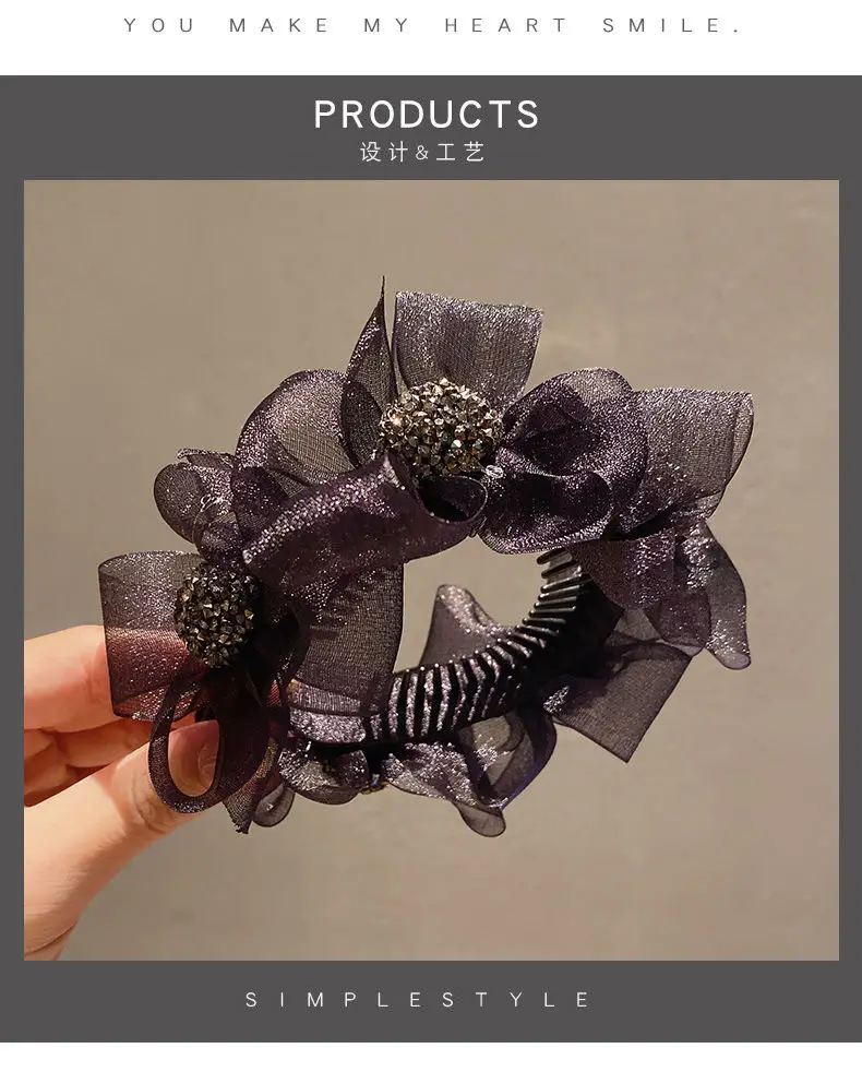 High Ponytail Hairpin with Sweet Balls Bow — feature 5