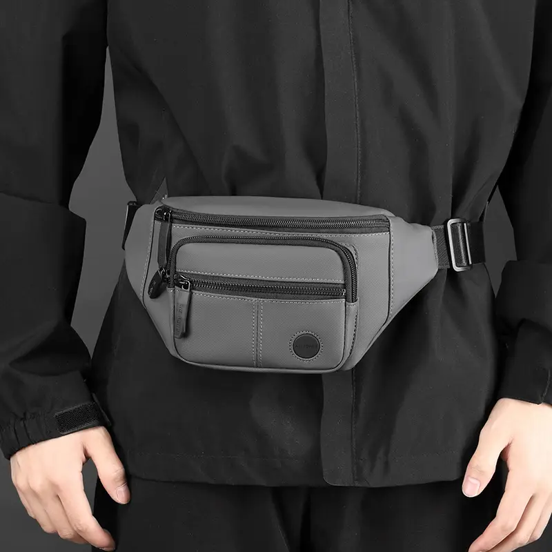 Men's Black Waist Bag Travel Casual Lightweight