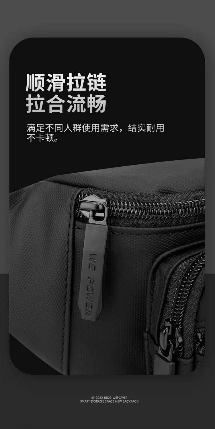 Men's Black Waist Bag Travel Casual Lightweight — feature 11