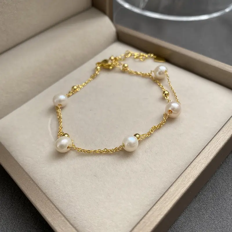 Gold Pearl Bracelet for Women Summer Fashion - Image 4
