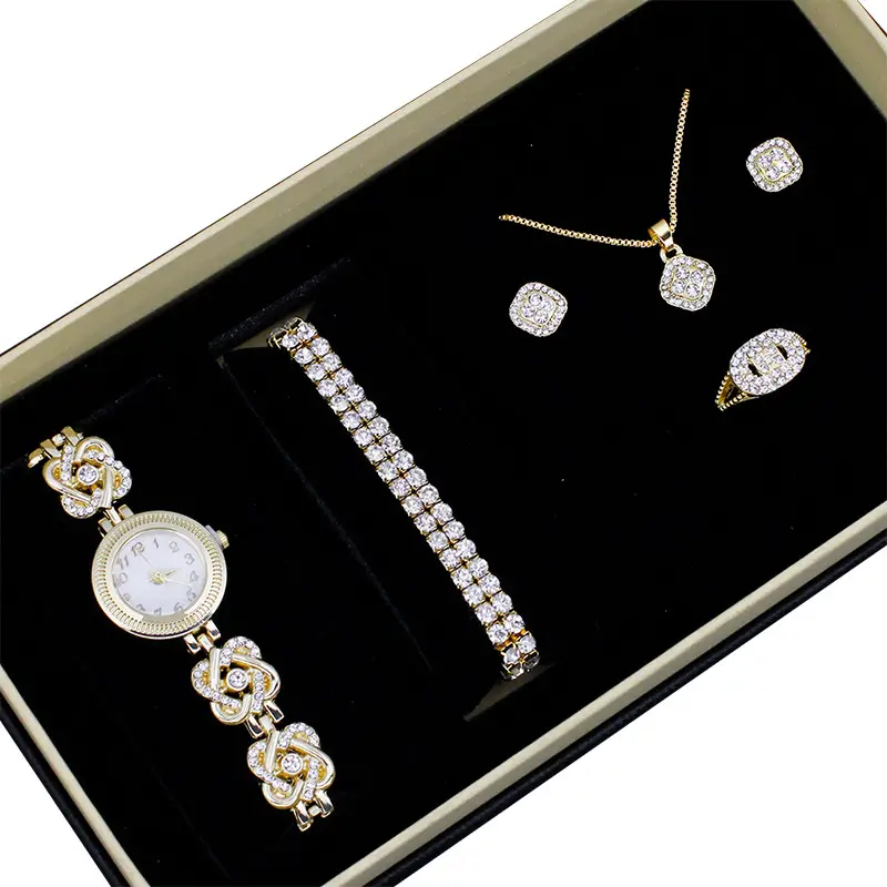 Flower Pendant Necklace Set for Women Quartz Watch Bracelet Accessories - Image 18