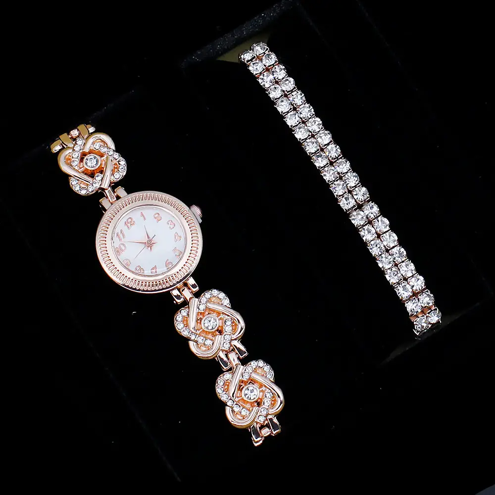 Flower Pendant Necklace Set for Women Quartz Watch Bracelet Accessories - Image 11