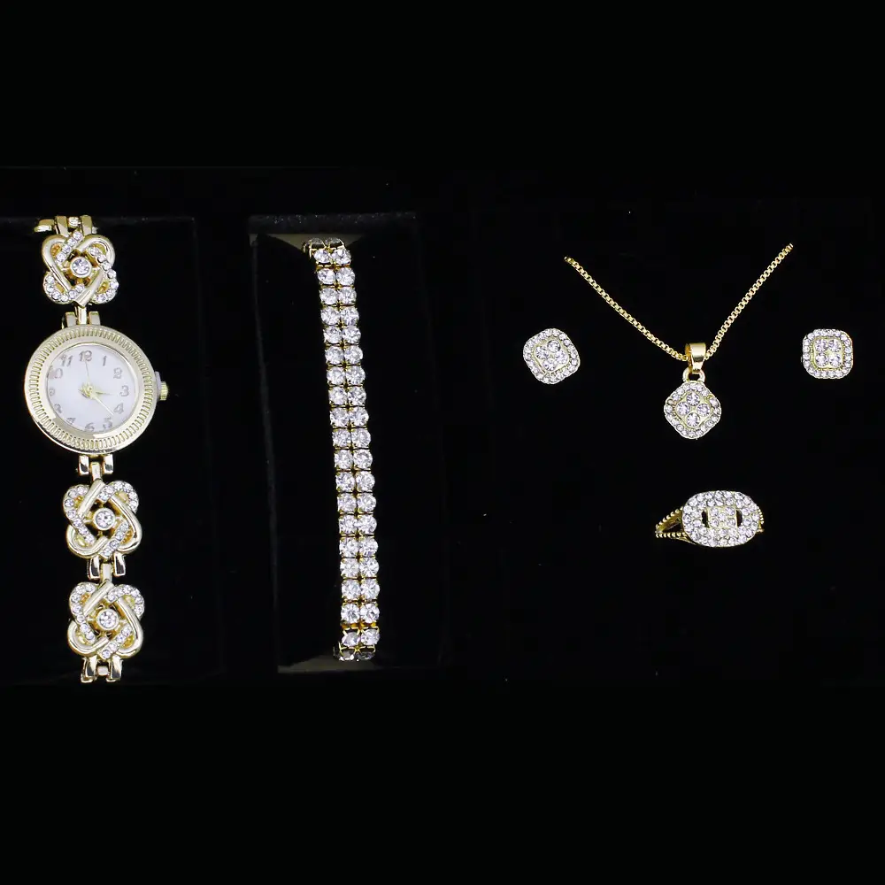 Flower Pendant Necklace Set for Women Quartz Watch Bracelet Accessories - Image 9