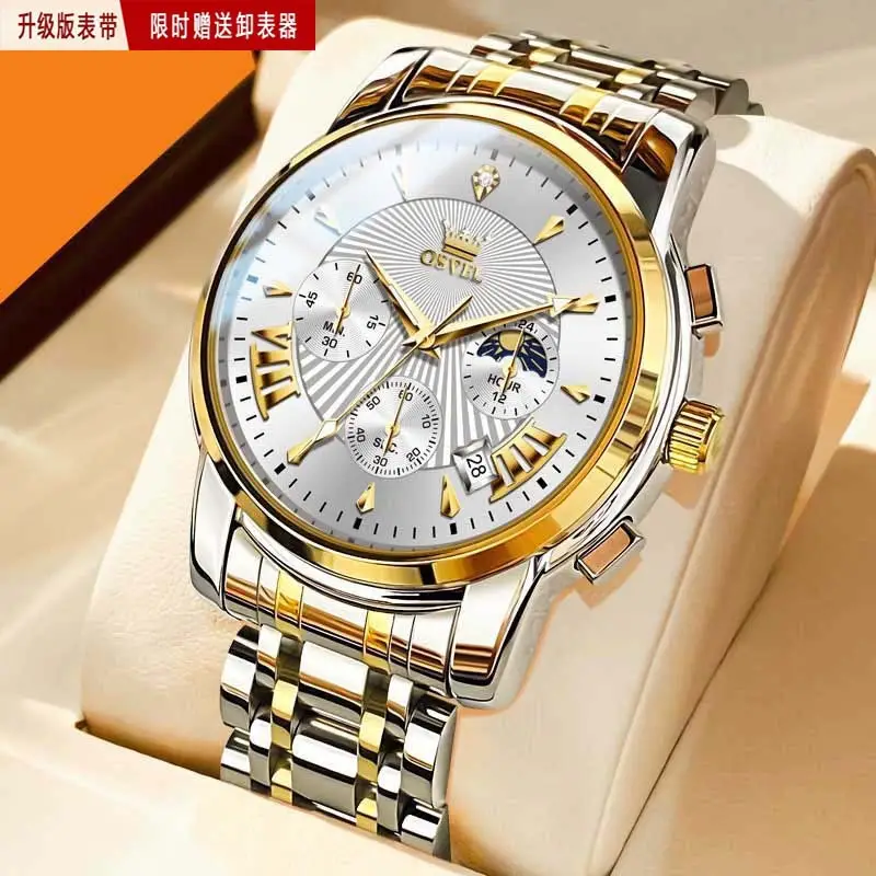 New Men's Watch Multifunctional Fashion Quartz Watch Business Steel Band Men's Watch Cross-border Wholesale Casual Men's Watch - Image 7