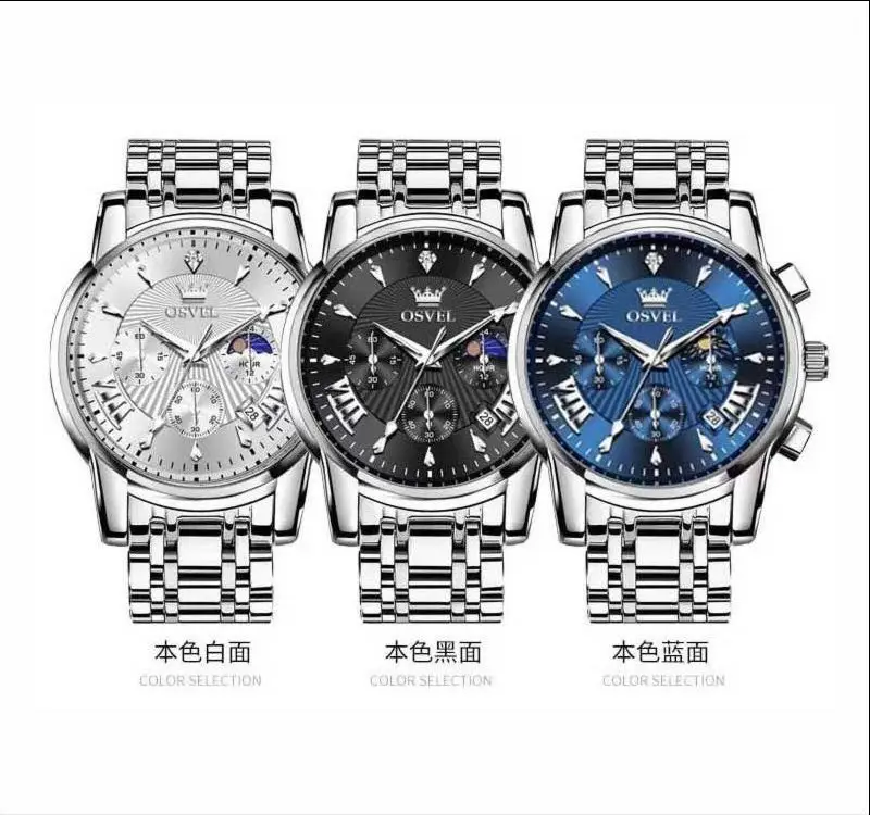 New Men's Watch Multifunctional Fashion Quartz Watch Business Steel Band Men's Watch Cross-border Wholesale Casual Men's Watch — feature 6