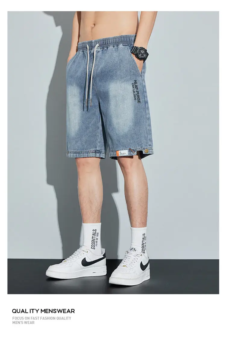 Men Denim Shorts Washable Casual Medium — feature 13