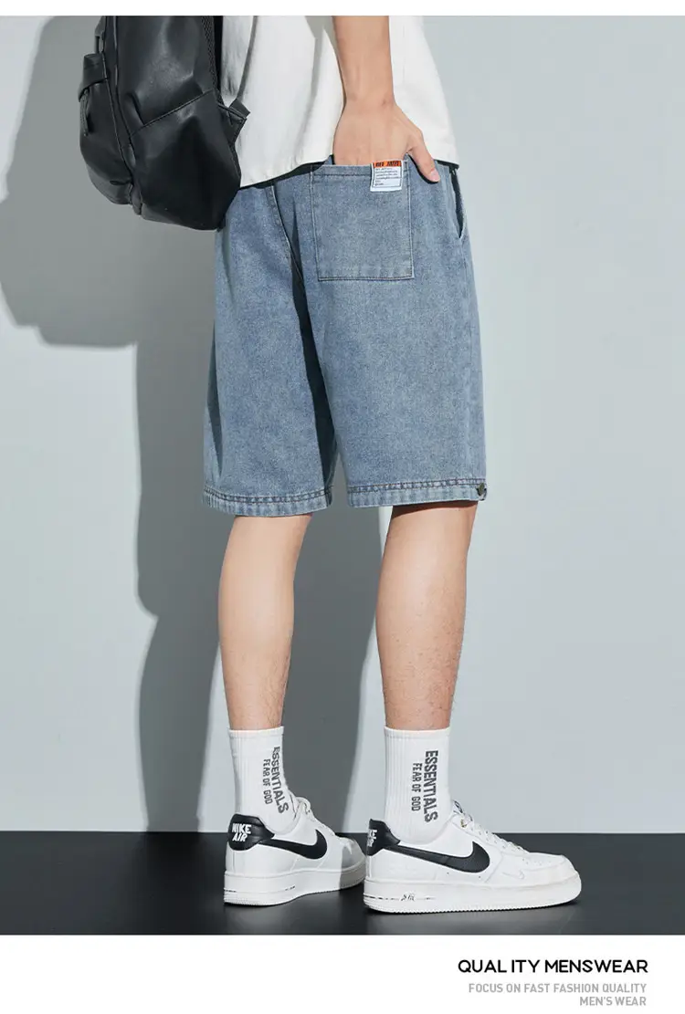 Men Denim Shorts Washable Casual Medium — feature 14
