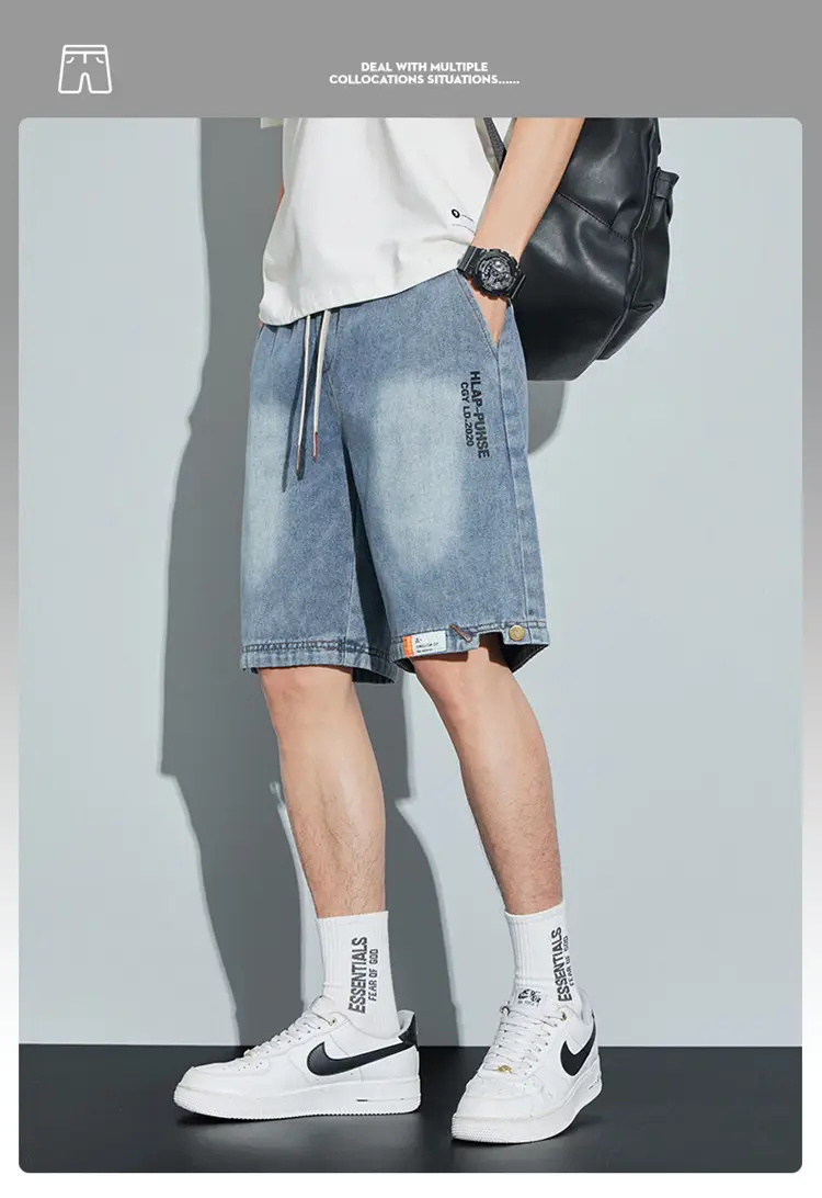 Men Denim Shorts Washable Casual Medium — feature 4