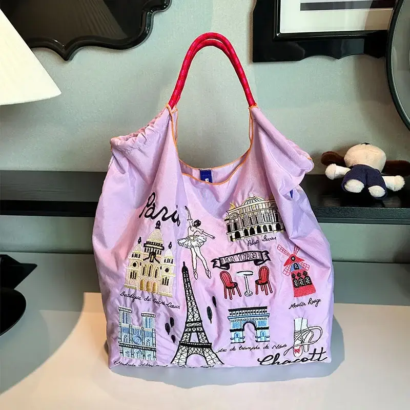 Green Embroidered Shoulder Bag for Women - Image 90