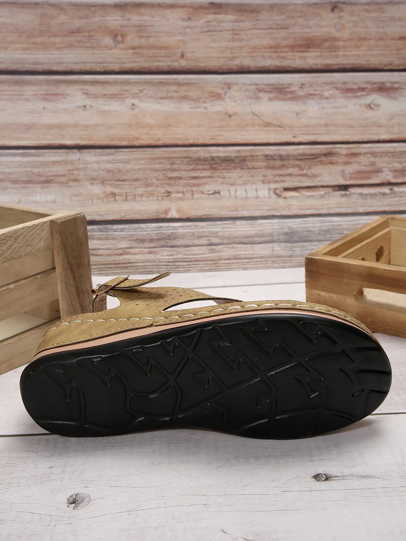 Black Cross-Border Flower Slip-On Sandals Large — feature 8