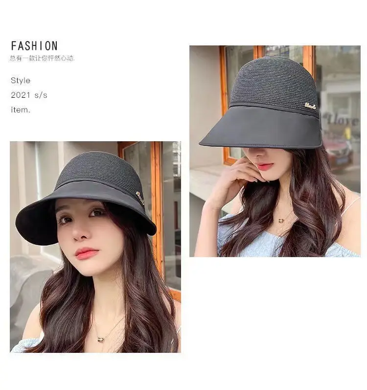 Women Straw Sun Hat with Big Bristle Lavender — feature 12