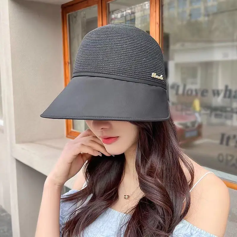 Women Straw Sun Hat with Big Bristle Lavender — feature 2