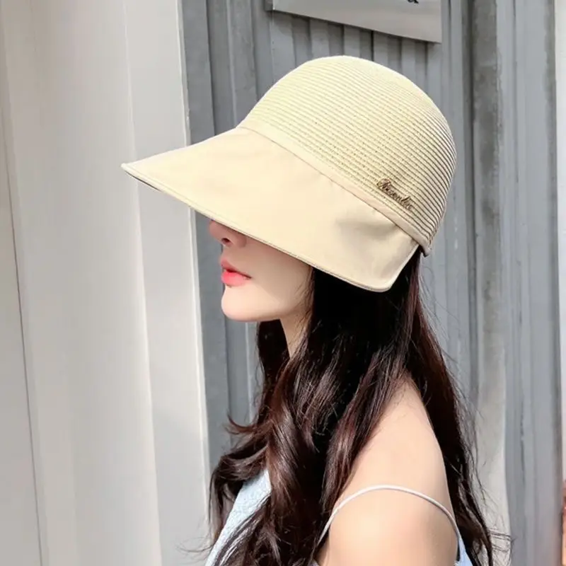 Women Straw Sun Hat with Big Bristle Lavender - Image 4