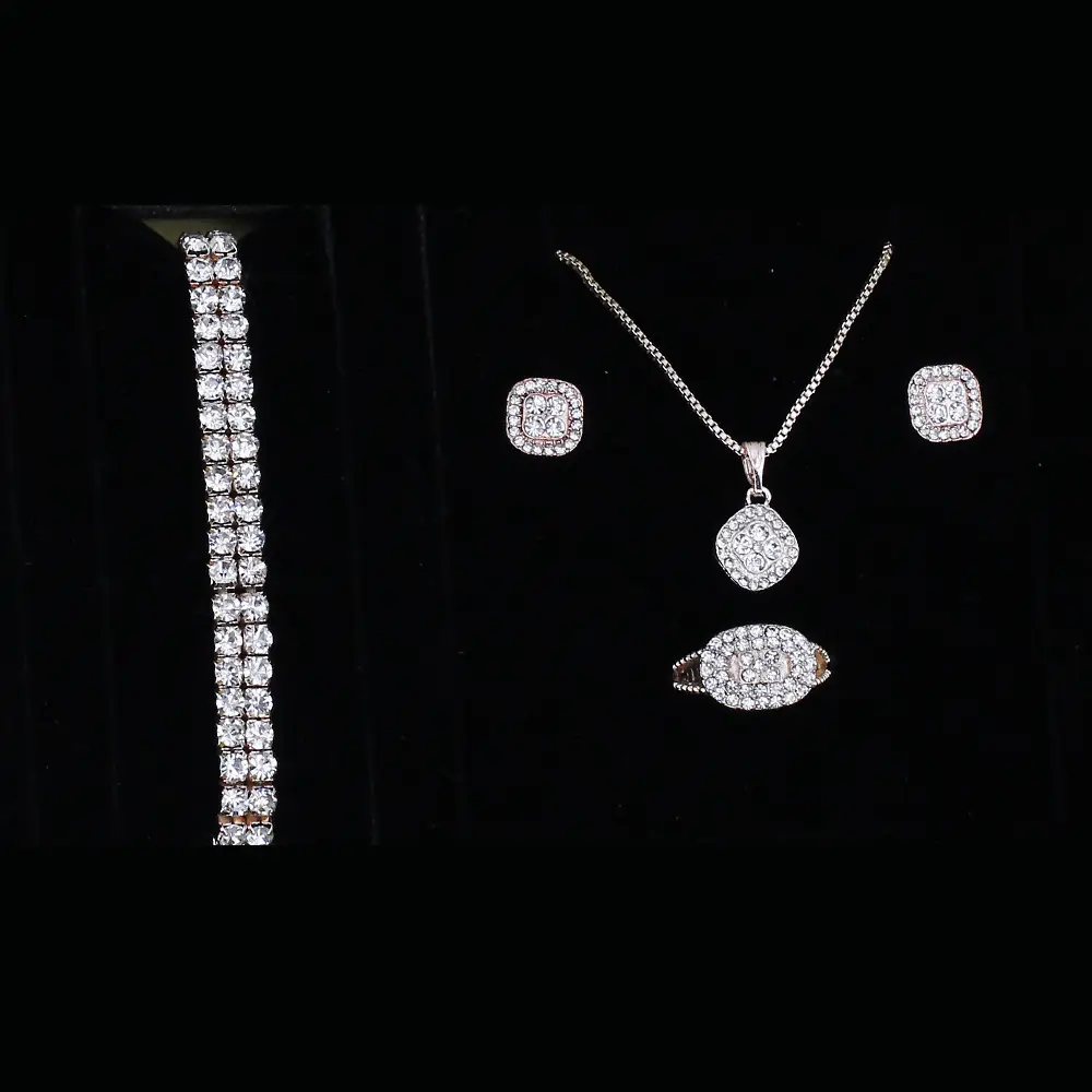 Women's Full Diamond Watch Set with Bracelet & Pendant - Image 13