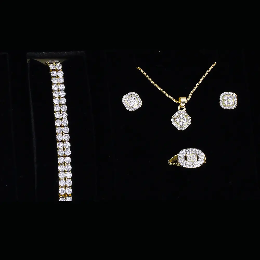 Women's Full Diamond Watch Set with Bracelet & Pendant - Image 14