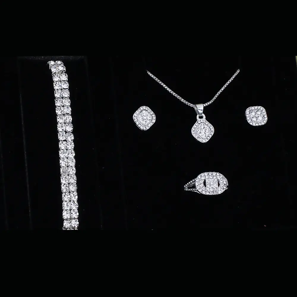 Women's Full Diamond Watch Set with Bracelet & Pendant - Image 15