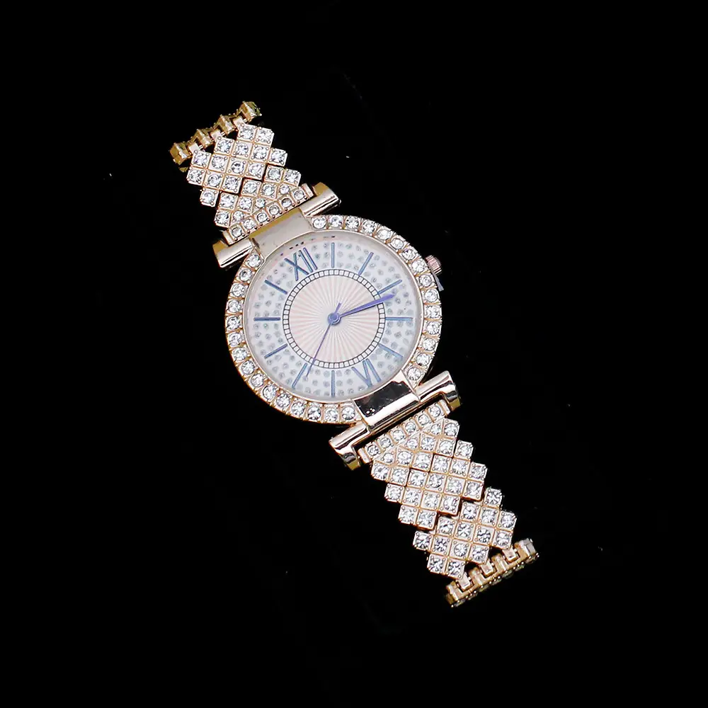 Women's Full Diamond Watch Set with Bracelet & Pendant - Image 5