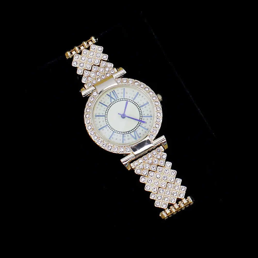 Women's Full Diamond Watch Set with Bracelet & Pendant - Image 6