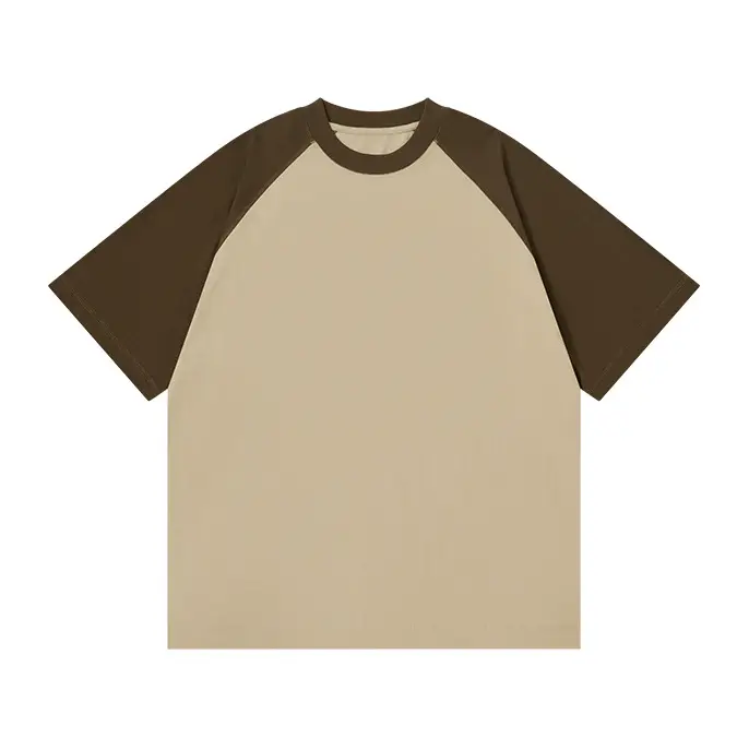Men Raglan T-Shirt White Black Summer Loose Fit 230g - Image 4