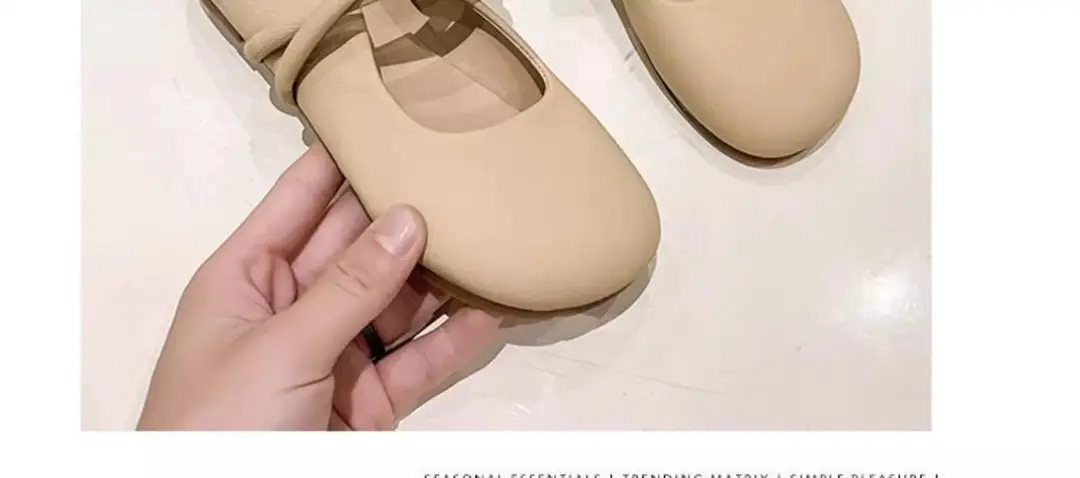 Evening Breeze Gentle Shoes Women's 2025 New Fairy Style with Skirt Mary Jane Shoes Flat Bottom Round Toe Peach Shoes — feature 24