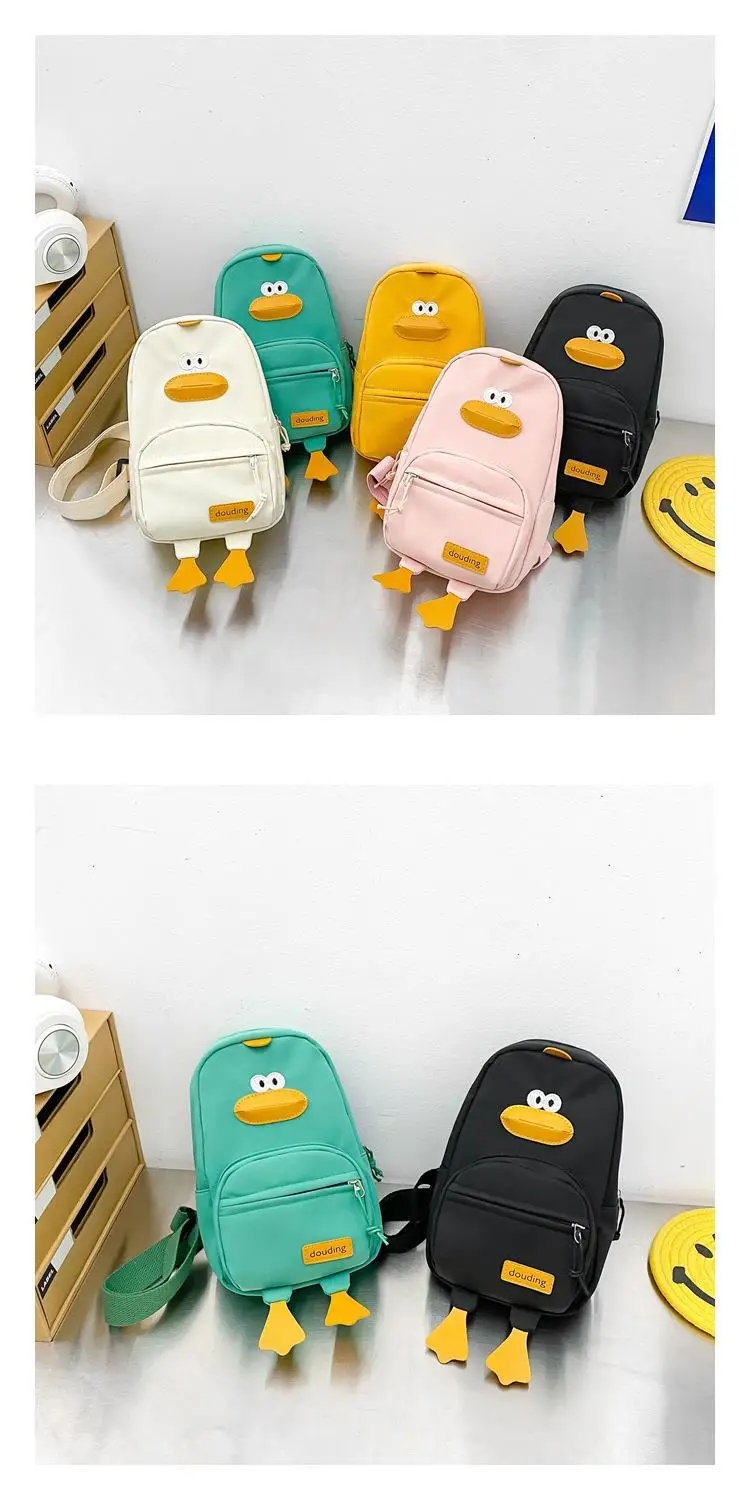 New Korean Cartoon Kids Shoulder Bag White with Duck Design — feature 16