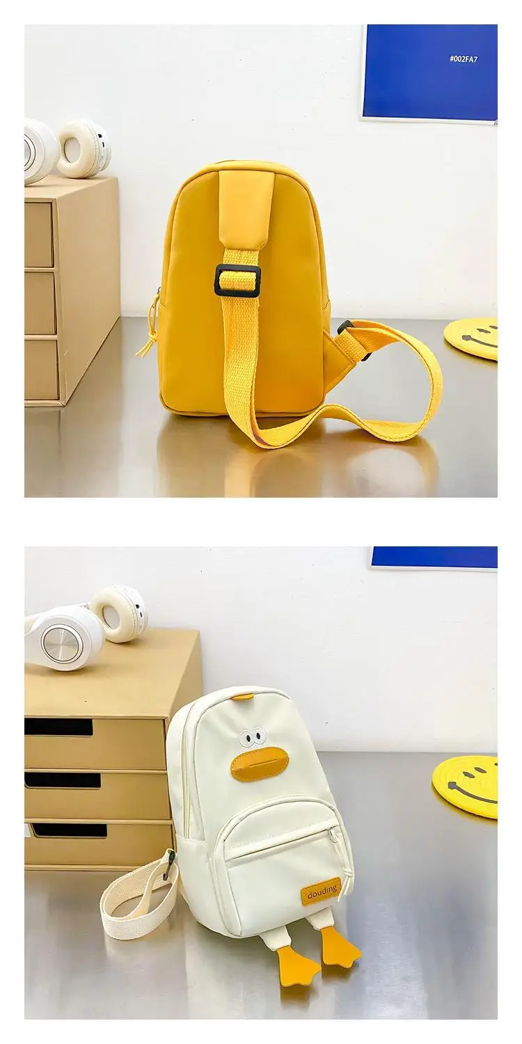New Korean Cartoon Kids Shoulder Bag White with Duck Design — feature 19