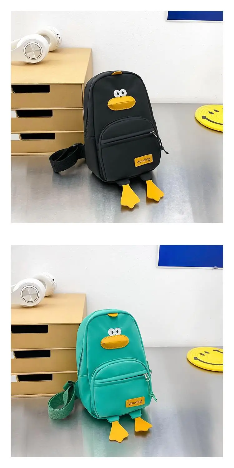 New Korean Cartoon Kids Shoulder Bag White with Duck Design — feature 20