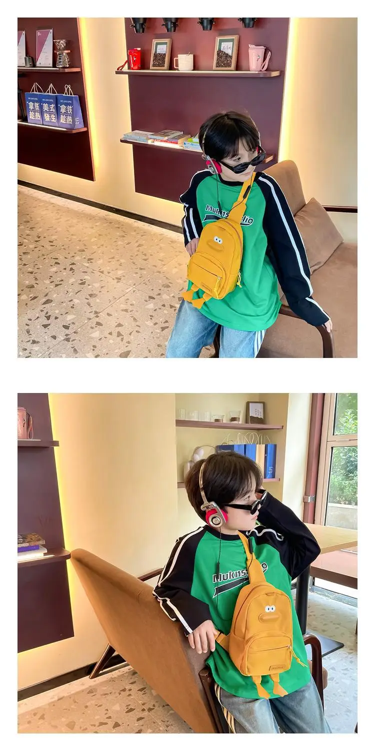 New Korean Cartoon Kids Shoulder Bag White with Duck Design — feature 6