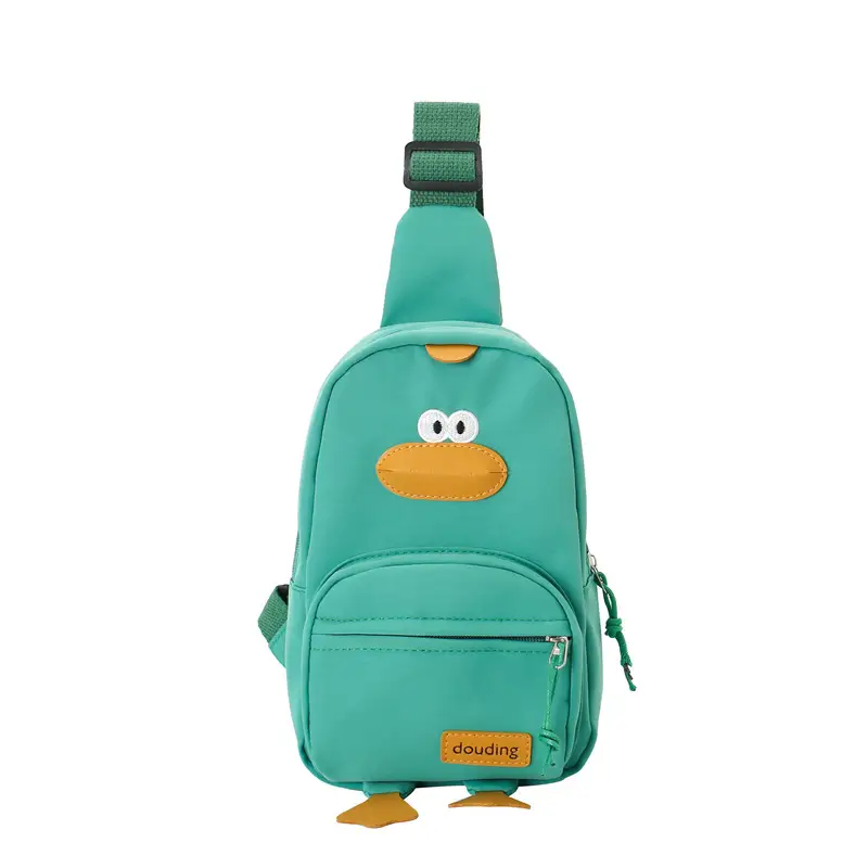 New Korean Cartoon Kids Shoulder Bag White with Duck Design - Image 3