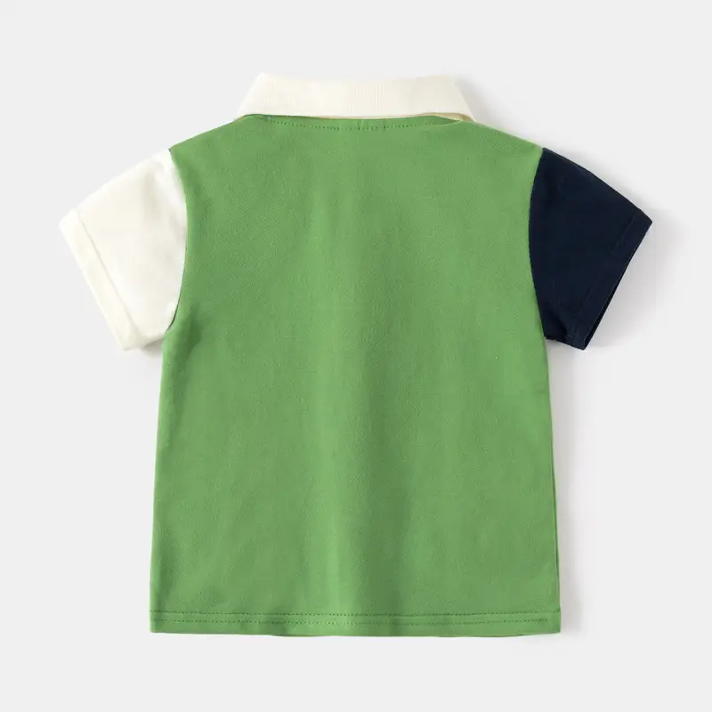 Kids Boys Polo Shirt Navy Orange Short Sleeve 2026 - Image 4