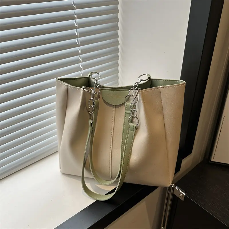 Women's Large Capacity Shoulder Bag Beige 2024 - Image 2