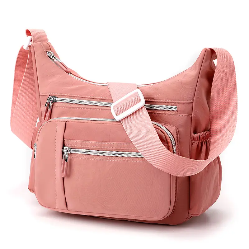Women's Blue Waterproof Crossbody Bag with 3 Compartments