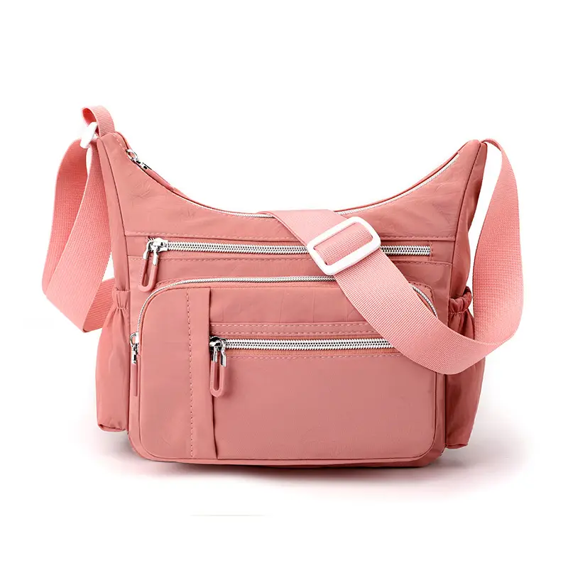 Women's Blue Waterproof Crossbody Bag with 3 Compartments