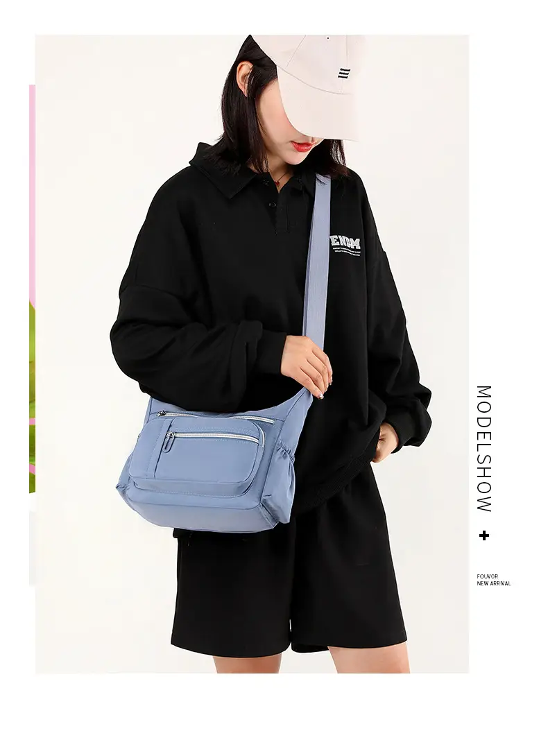Women's Blue Waterproof Crossbody Bag with 3 Compartments — feature 22