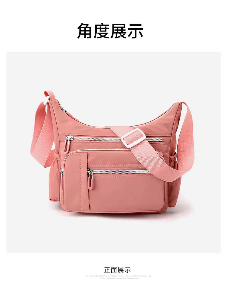 Women's Blue Waterproof Crossbody Bag with 3 Compartments — feature 24