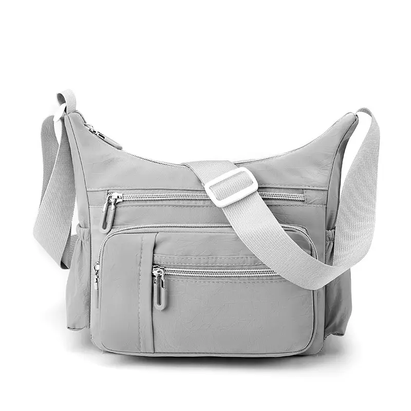 Women's Blue Waterproof Crossbody Bag with 3 Compartments
