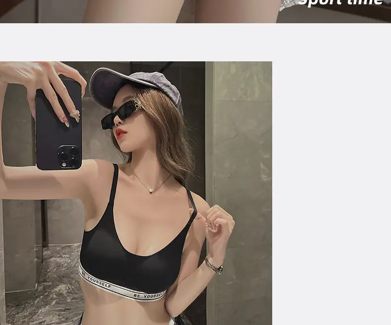 Vest-Style Sports Bra for Women Light Blue Push-Up — feature 11