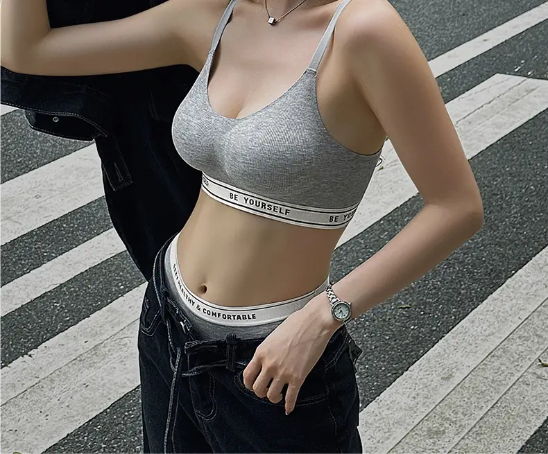 Vest-Style Sports Bra for Women Light Blue Push-Up — feature 32