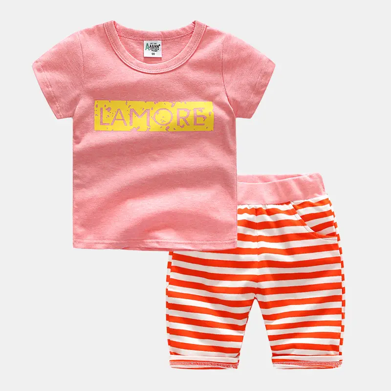 Kids Blue T-Shirt Half Sleeve Suit Summer Korean