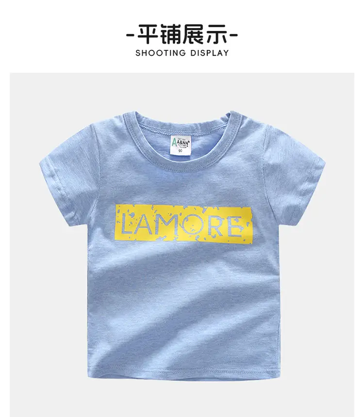 Kids Blue T-Shirt Half Sleeve Suit Summer Korean — feature 9