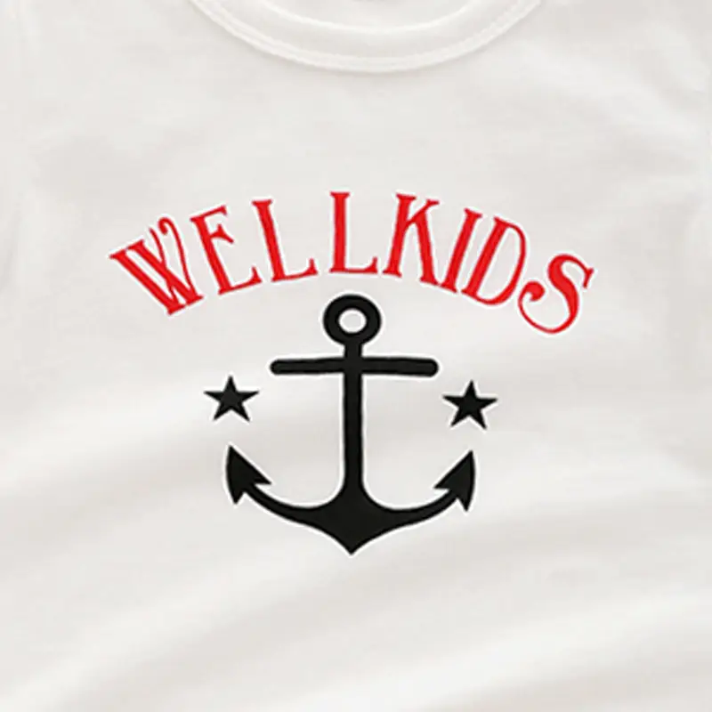 Children's Well Kids Anchor T-Shirt Plaid Shorts Set