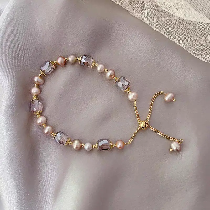 18K Gold Pearl Bracelet for Women Summer Cool Fashion