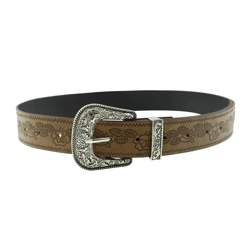 American Retro Brown Wide Belt for Women 2025 - Image 6