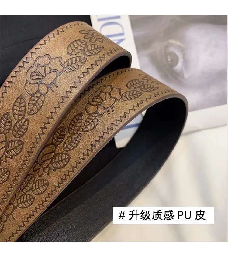 American Retro Brown Wide Belt for Women 2025 — feature 9