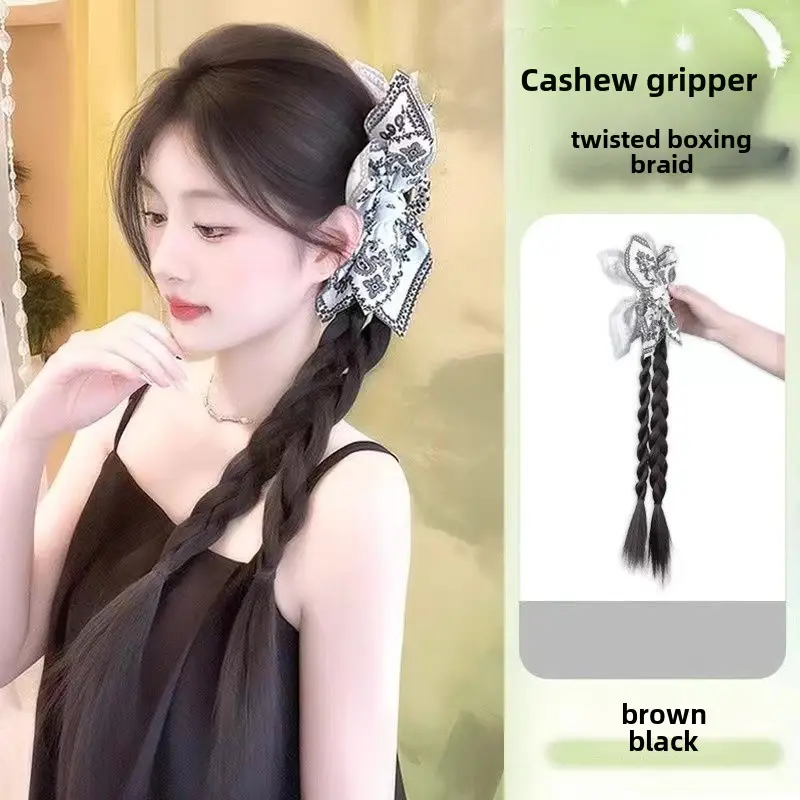 Vintage Paris Cashew Flower Bow Hairpin Clip