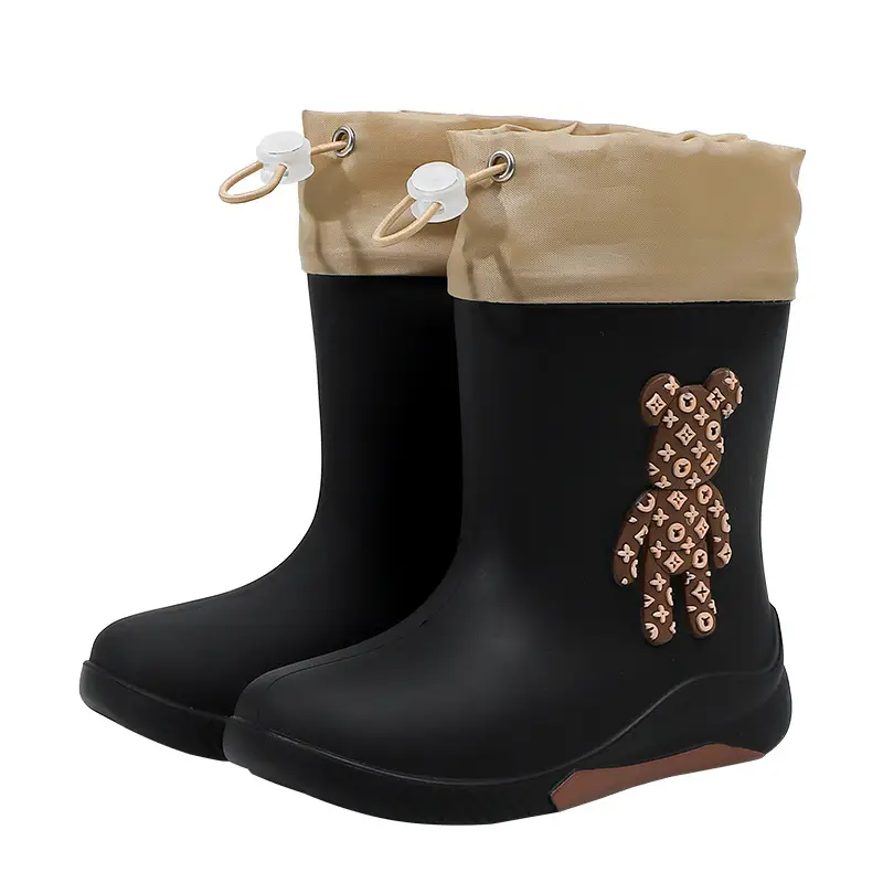 Japanese-Style Children's Rain Boots Thickened Non-Slip Outdoor Wear for Girls Students Baby Cute Bear Rain Shoes Women's Fashion Water Shoes - Image 11