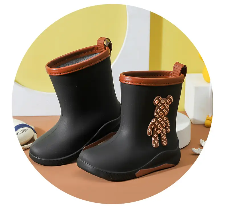 Japanese-Style Children's Rain Boots Thickened Non-Slip Outdoor Wear for Girls Students Baby Cute Bear Rain Shoes Women's Fashion Water Shoes — feature 16
